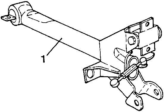 Diagram showing rear power unit support with part 1