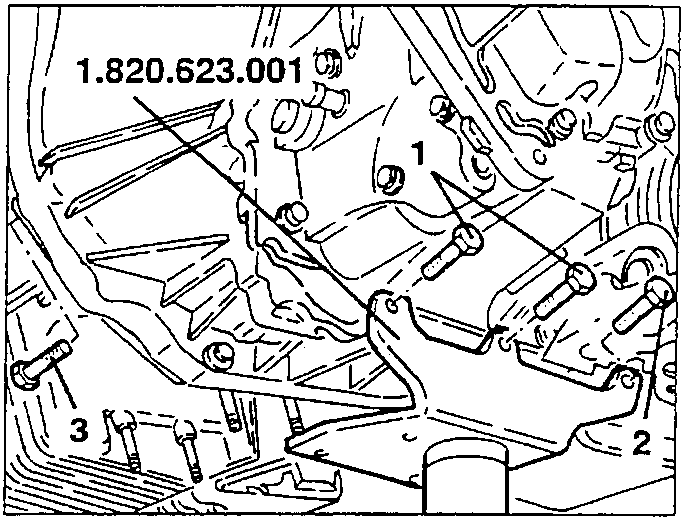 Bracket no. 1.820.623.001 installed with screws