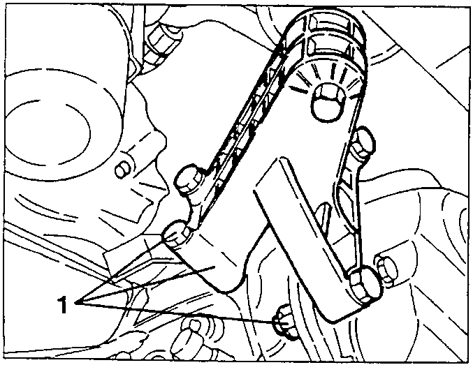 Gearbox side power unit support being removed