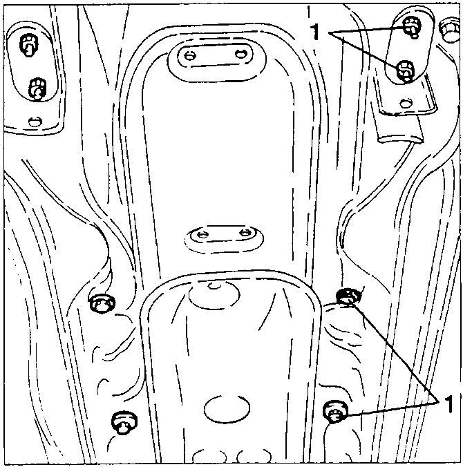 Gearshift control rod removal: 1. Screw