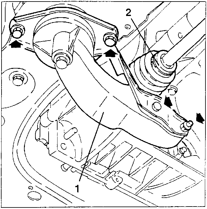 Power unit rear support and axle shaft clamp being slackened