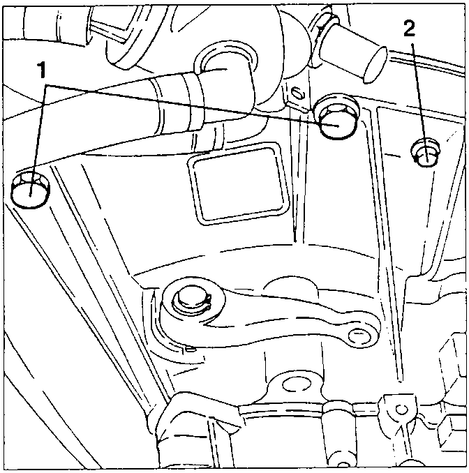 Gearbox and starter motor screws being slackened
