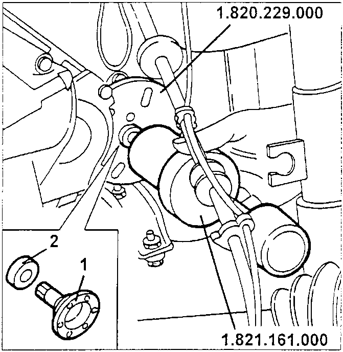 Diagram showing differential flange with oil seal and tool numbers