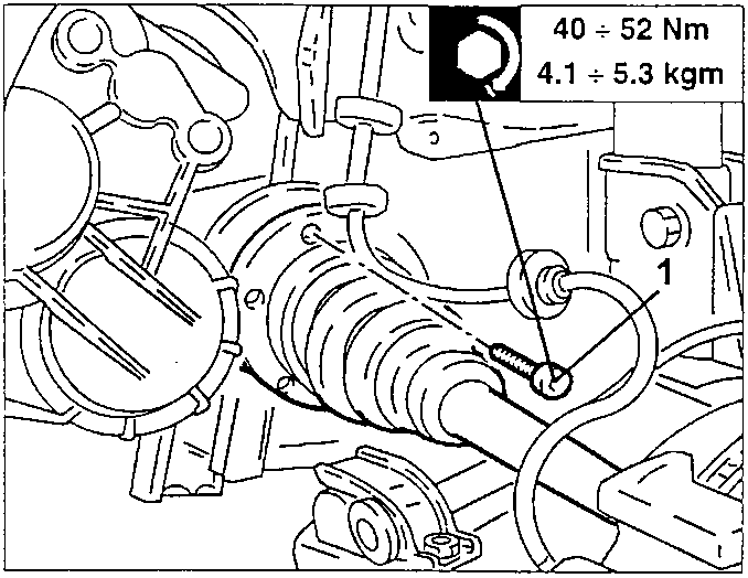 Diagram showing bolts on left axle shaft with torque specification