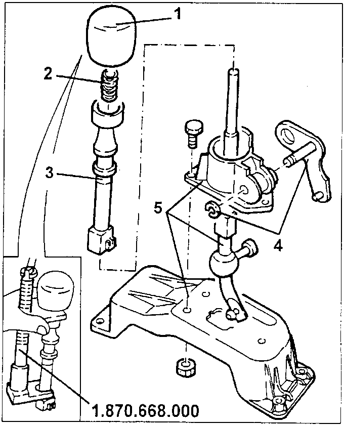 Gearshift lever components with tool reference
