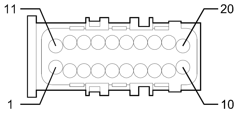 Connector G20, Rear courtesy light