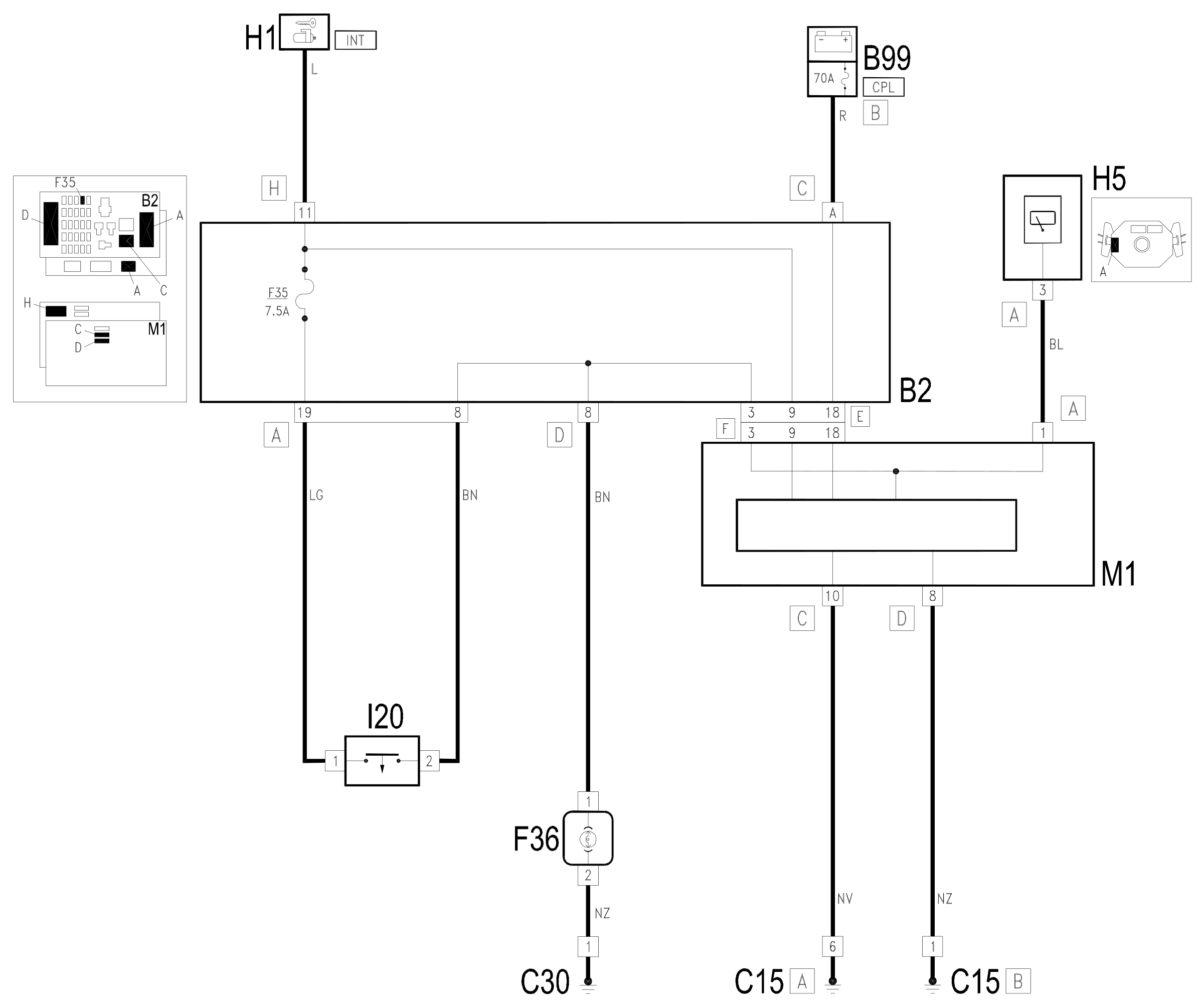 Wiring diagram E2022 REVERSE LIGHT