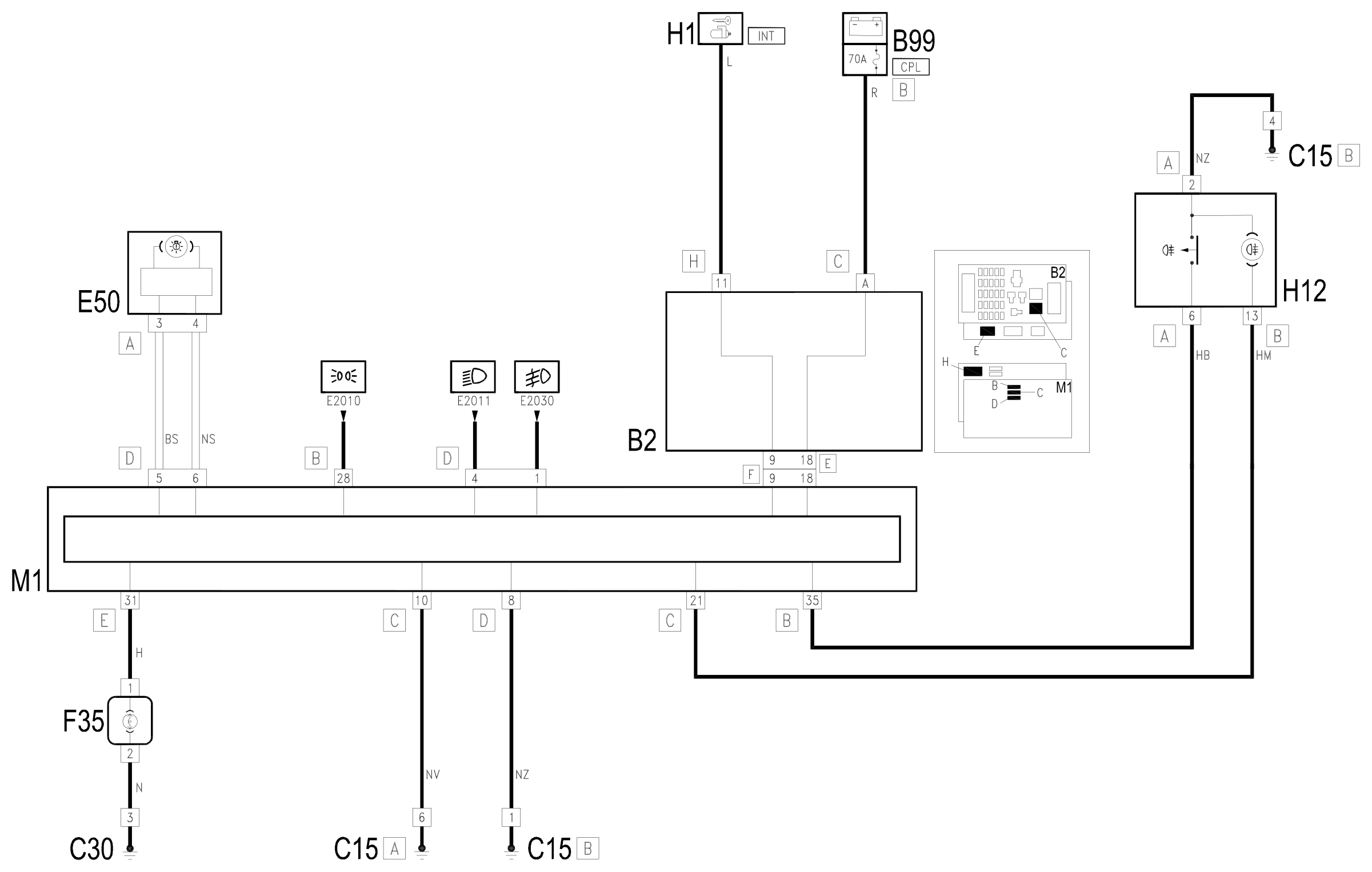 Wiring diagram E2031 REAR FOG LAMP