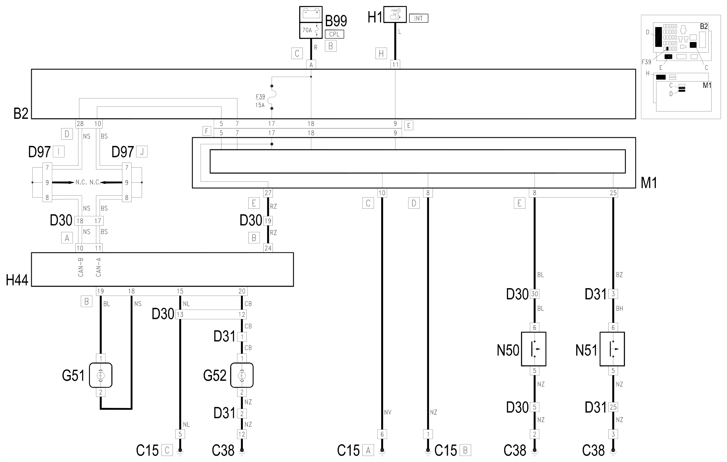 Wiring diagram E2521 COURTESY LIGHTS