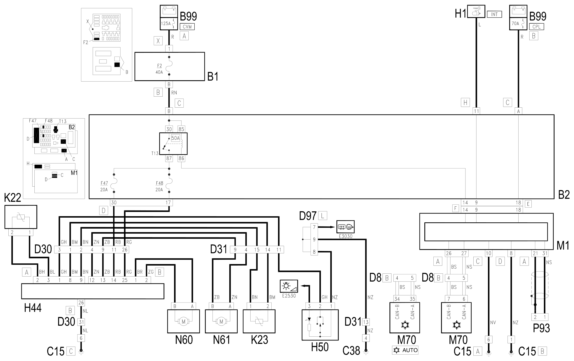 Wiring diagram E3050 FRONT WINDOW MECHANISM