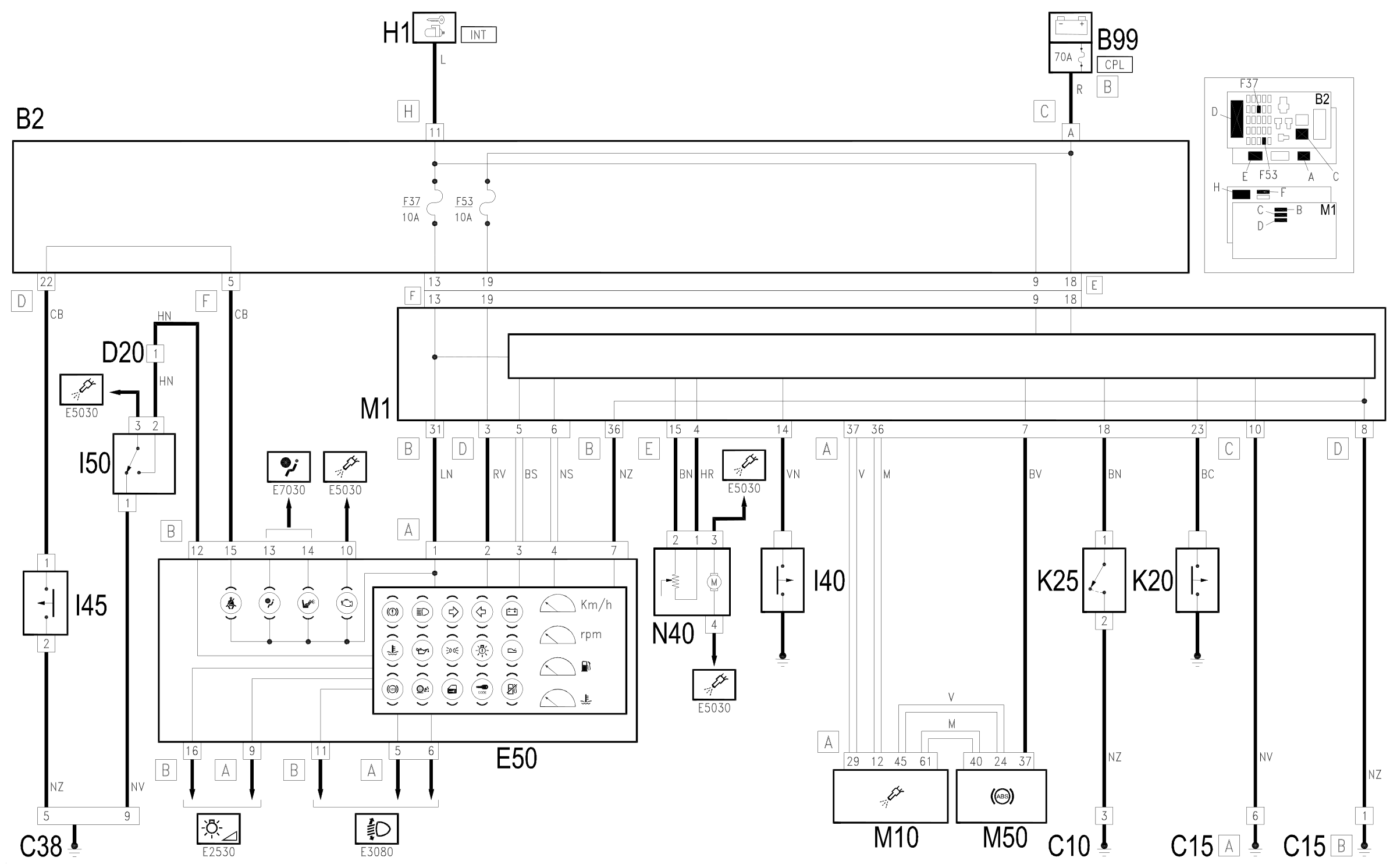 Wiring diagram E4010 INSTRUMENT PANEL
