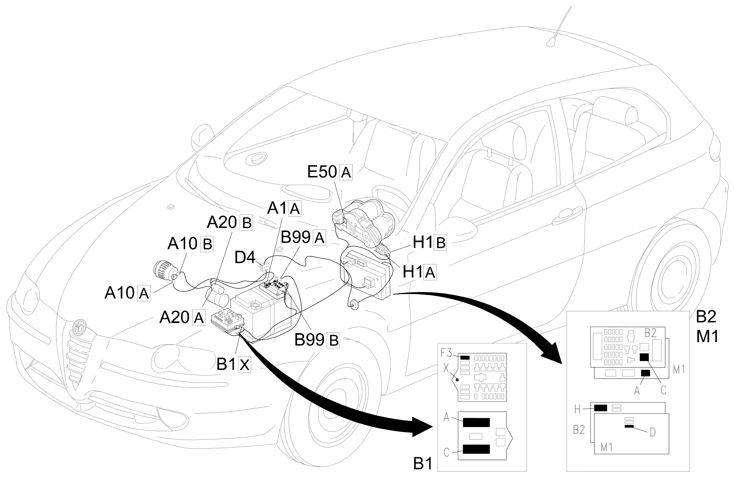Location of components, E5010