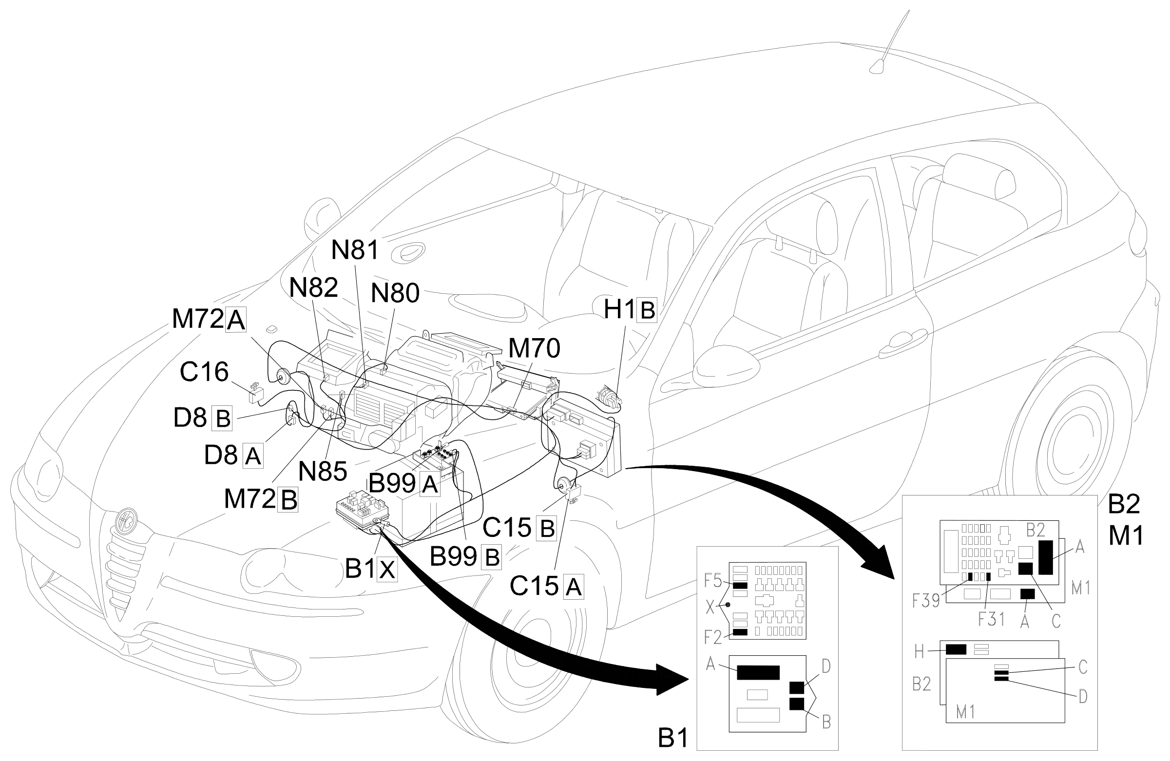 Location of components, E6020