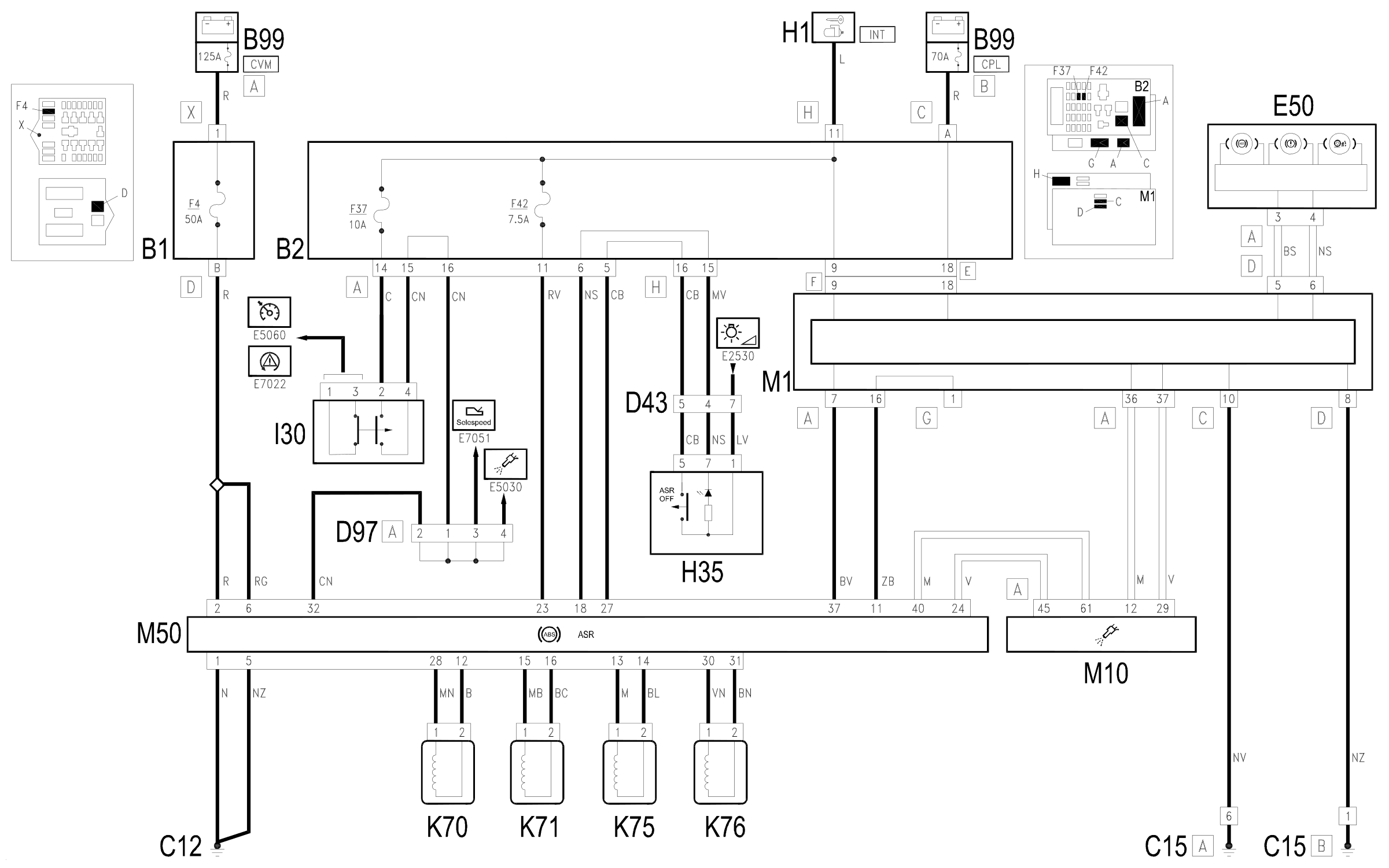 Wiring diagram E7021 ASR / TCS