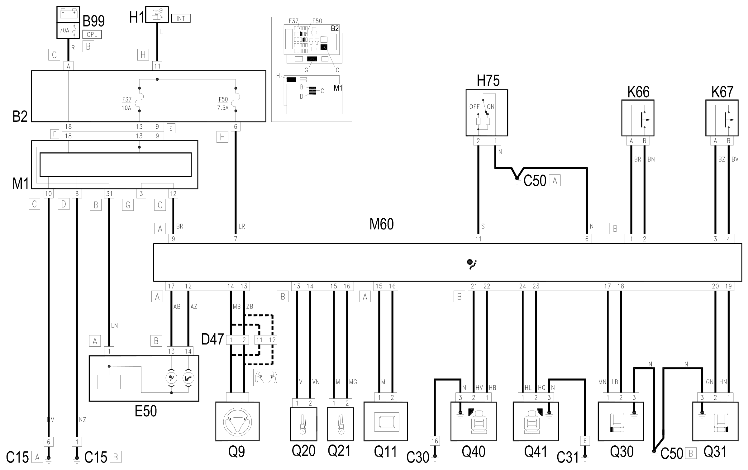 Wiring diagram E7030 AIRBAG