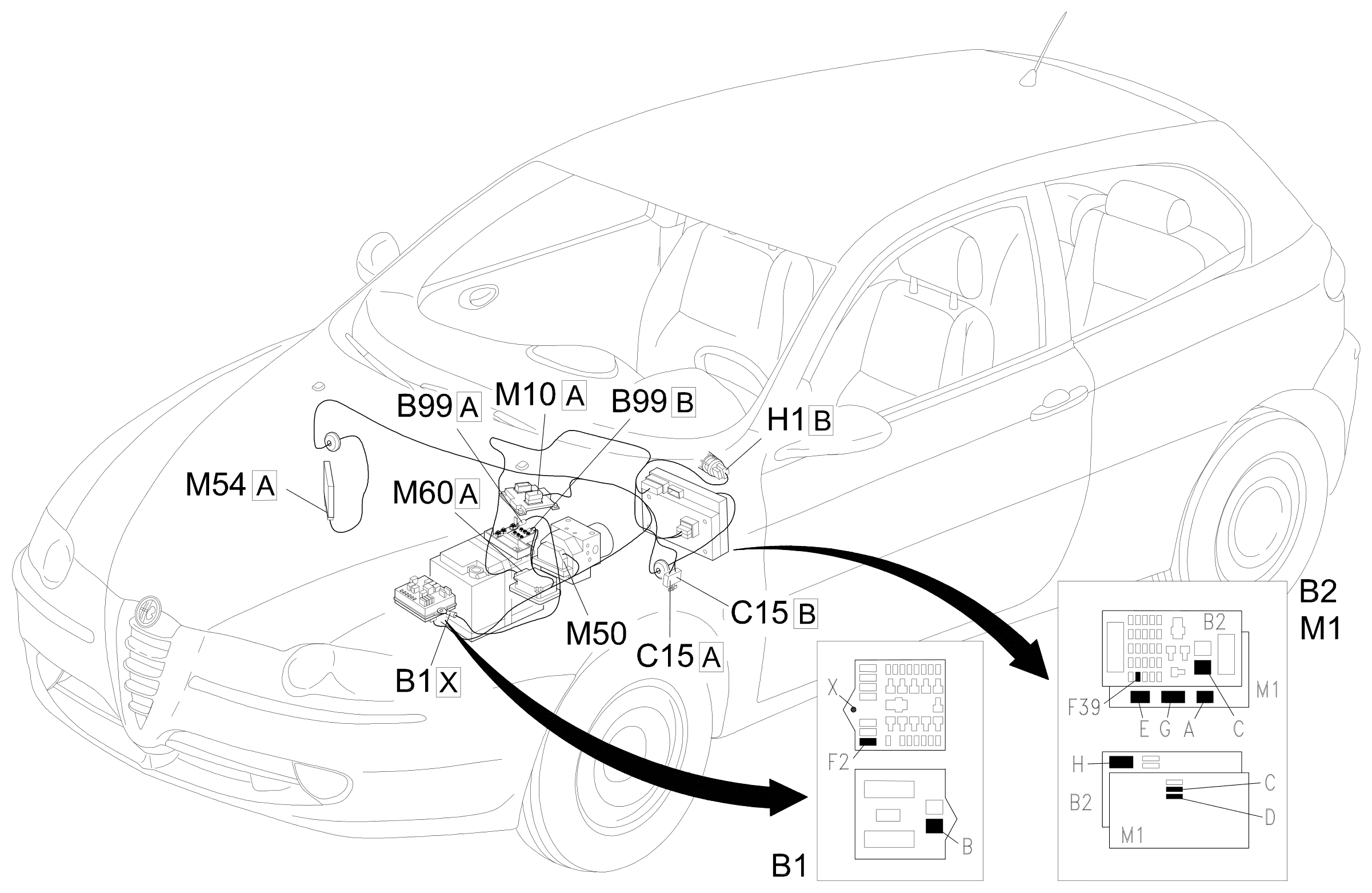 Location of components, E8010