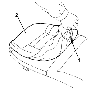 Rear seat cushion trim - r+r with seat removed