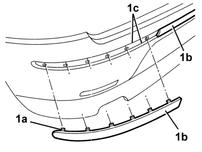 Protective moulding on rear bumper - r r