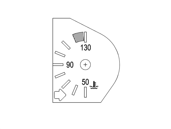 Engine coolant temperature gauge