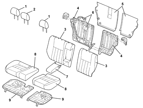 Rear seats – composition