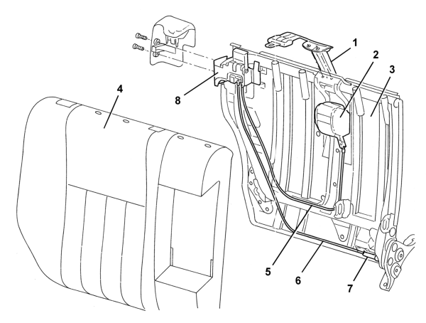 REAR CENTRAL SEAT BELT REEL