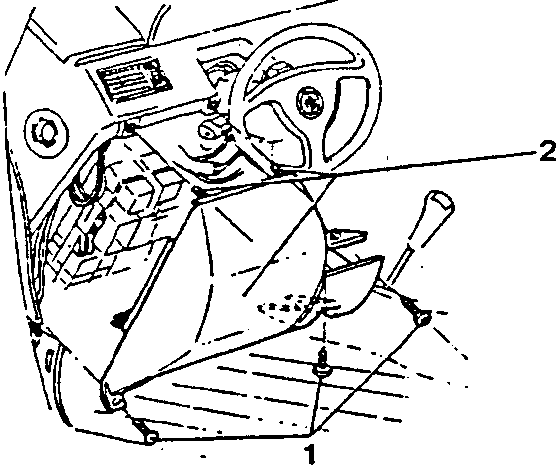 Interior view showing dashboard, steering wheel, and fusebox location