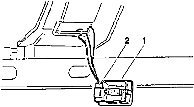 Diagram showing the light unit with parts labeled 1 and 2.