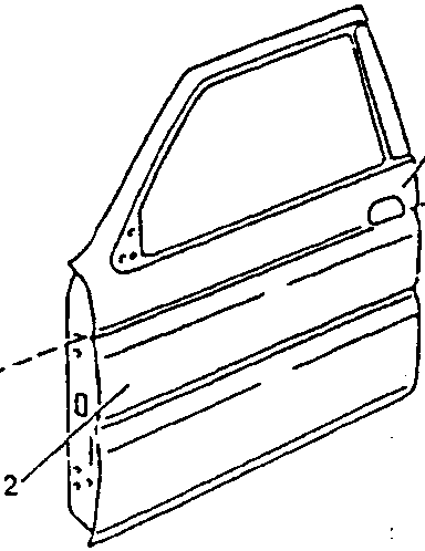Diagram showing a car door divided into upper and lower areas