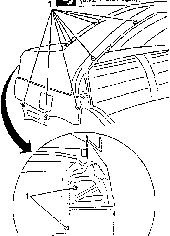 Diagram showing rear wing removal with torque specification