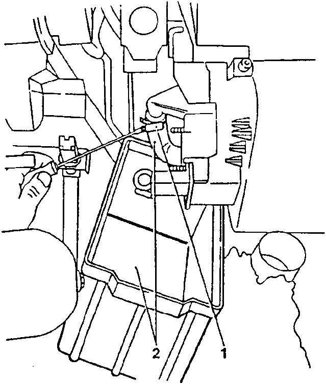 Diagram showing clamp removal and hose disconnection from upper engine coolant outlet.