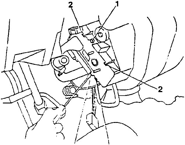 Diagram showing screw loosening and tab disengagement for radiator removal.