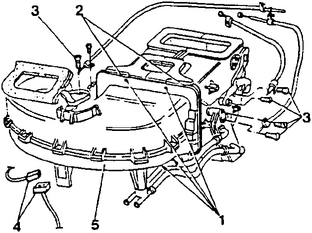 Heating-distribution unit with screws, tabs, and electrical connectors