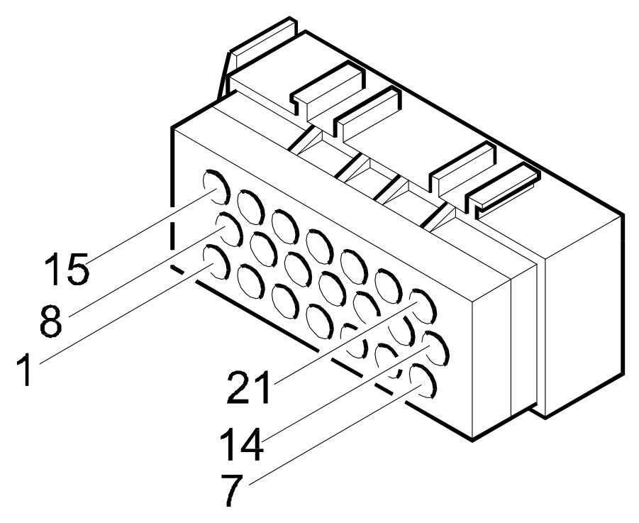 Connector D1, Front / dashboard connection