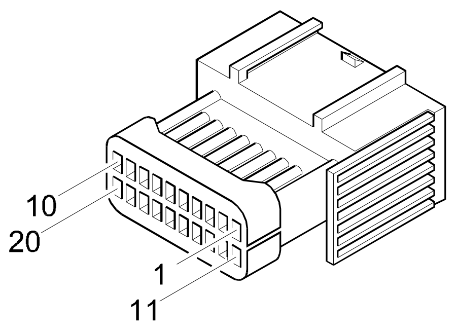 Connector D1, Front / dashboard connection