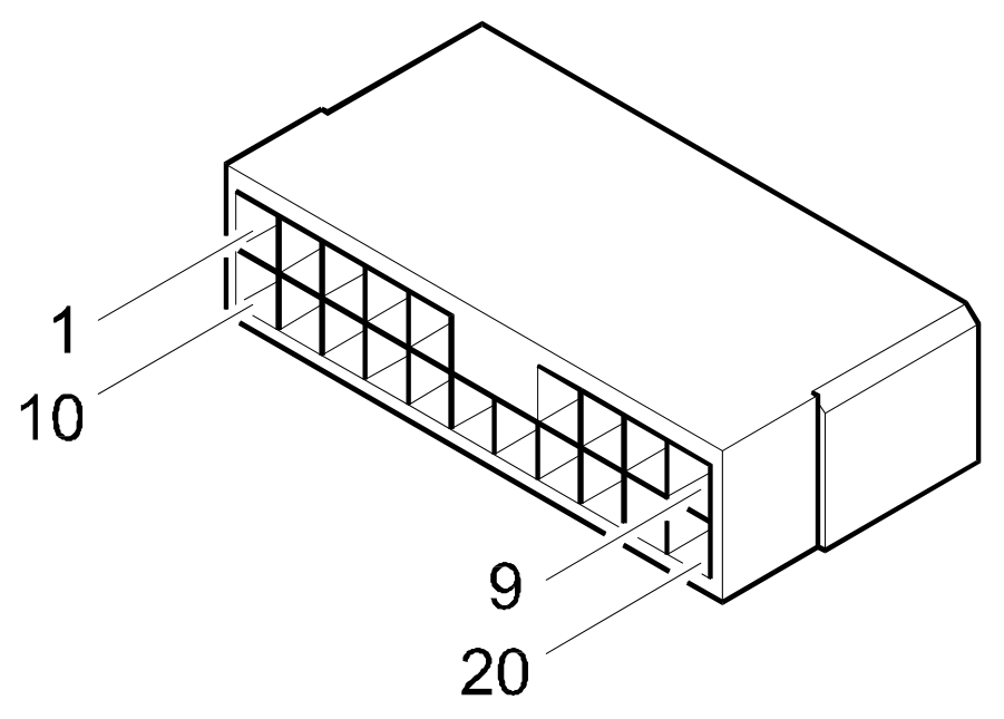Connector D20, Dashboard/rear connection