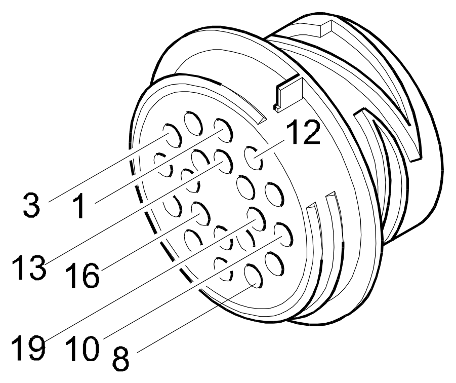 Connector D61D, Pretensioner connection