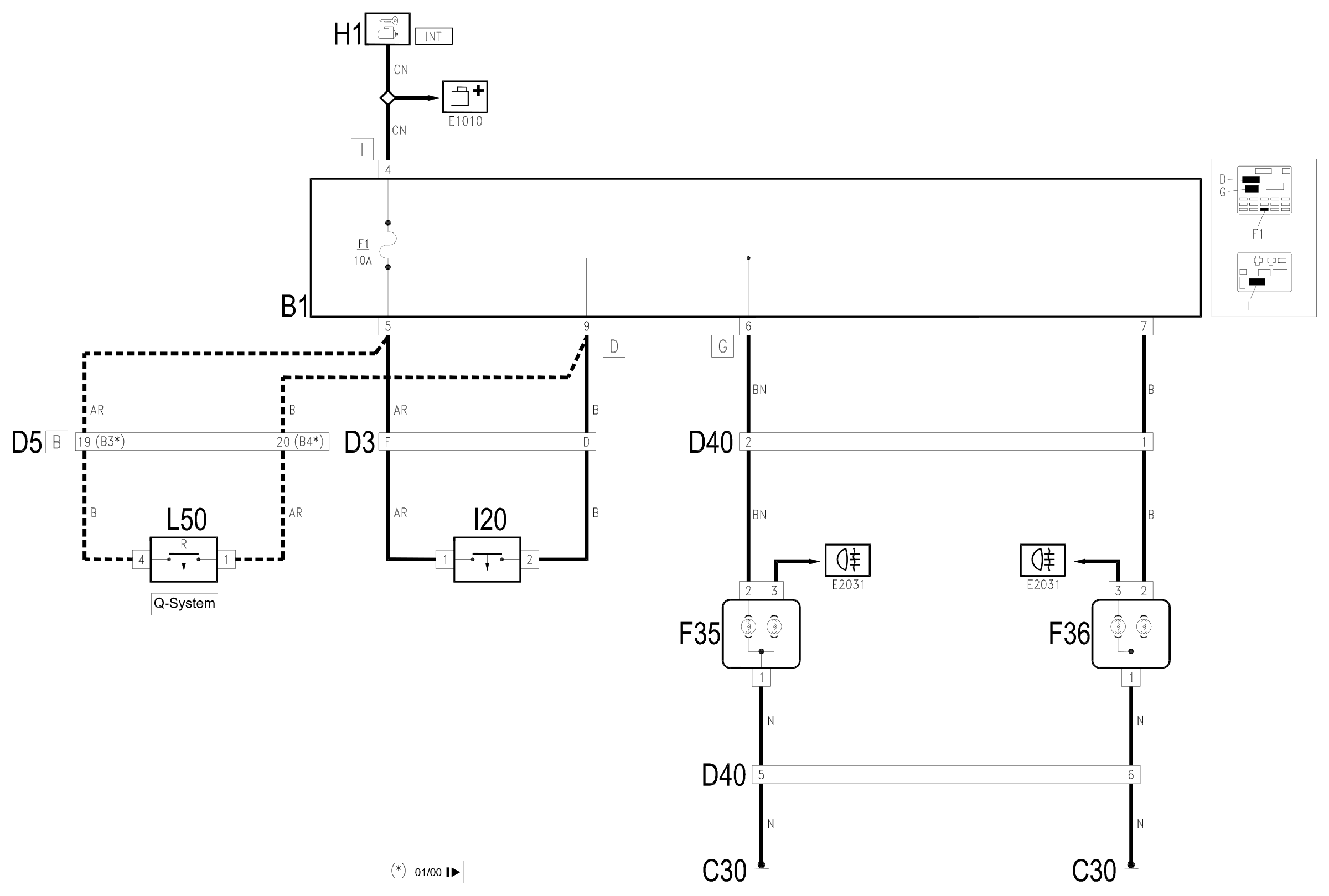 Wiring diagram E2022 REVERSE LIGHT