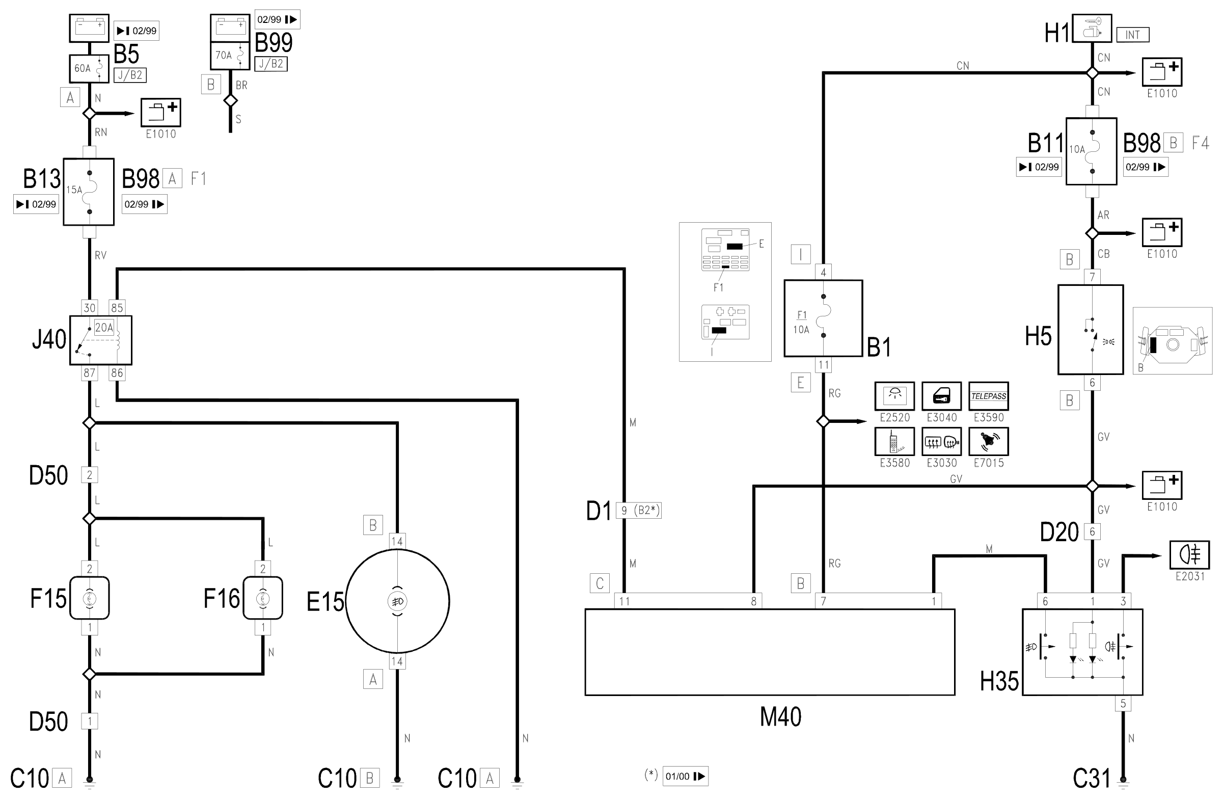 Wiring diagram E2030 FOG LAMP