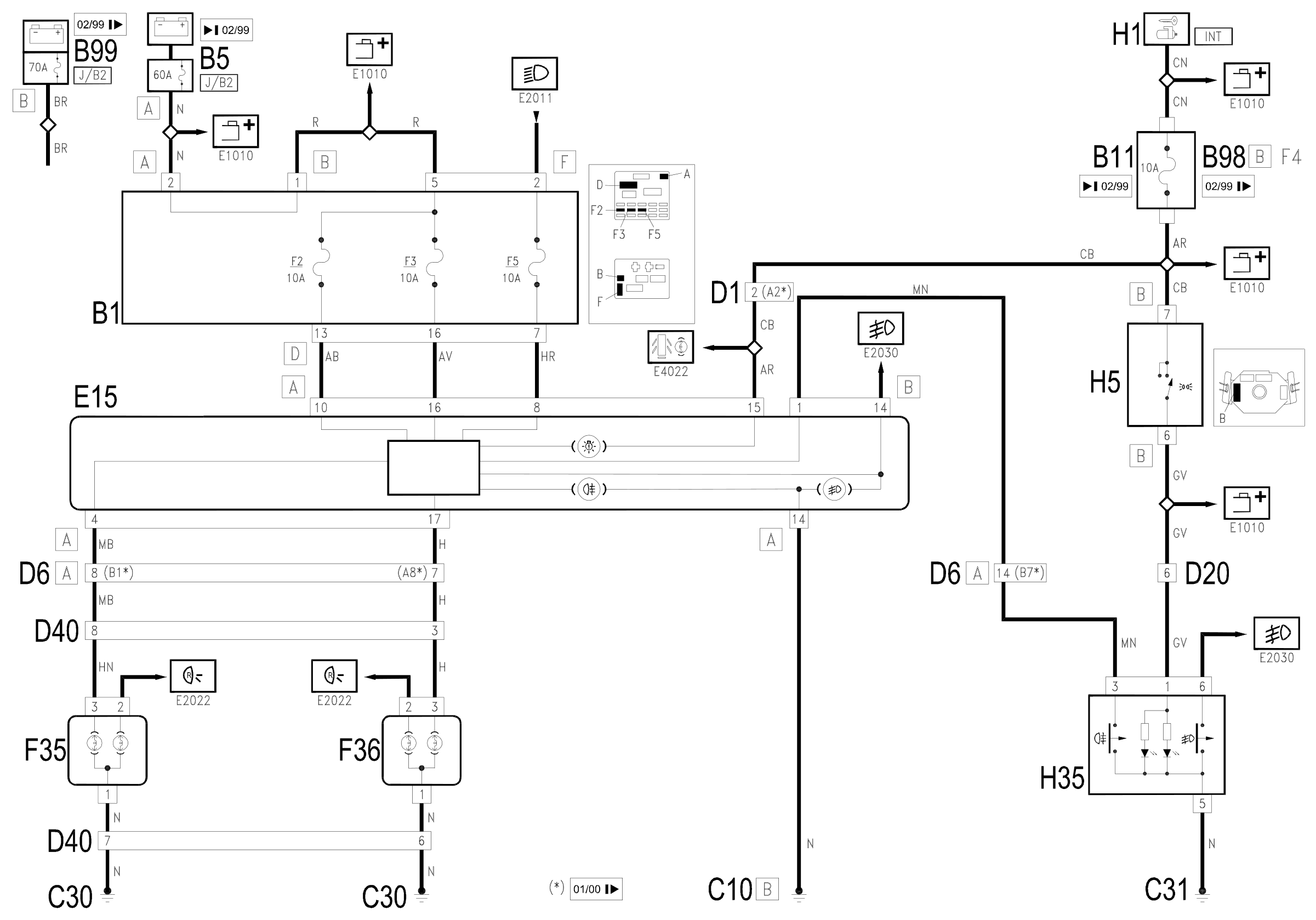 Wiring diagram E2031 REAR FOG LAMP