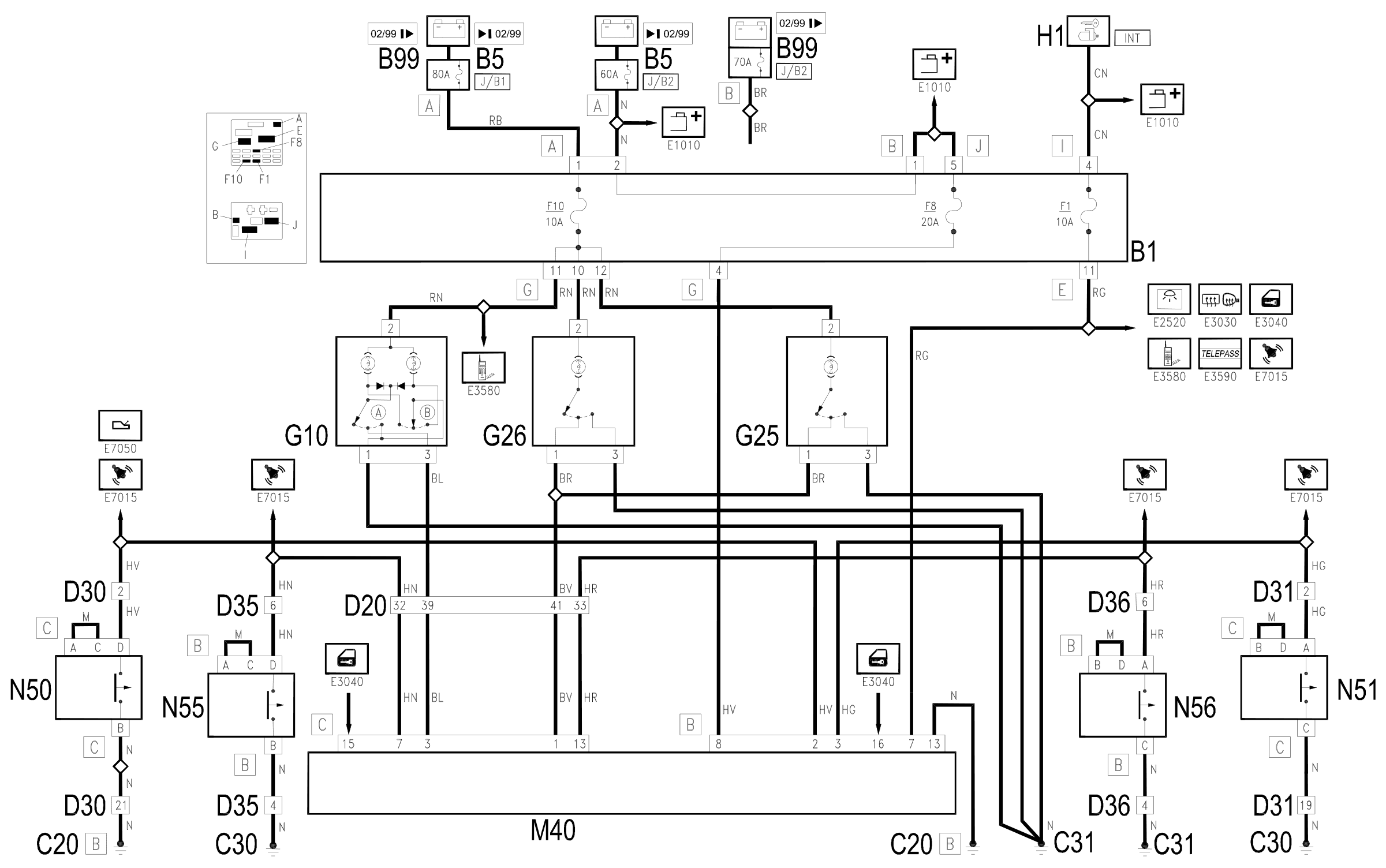 Wiring diagram E2510 ROOF LAMP