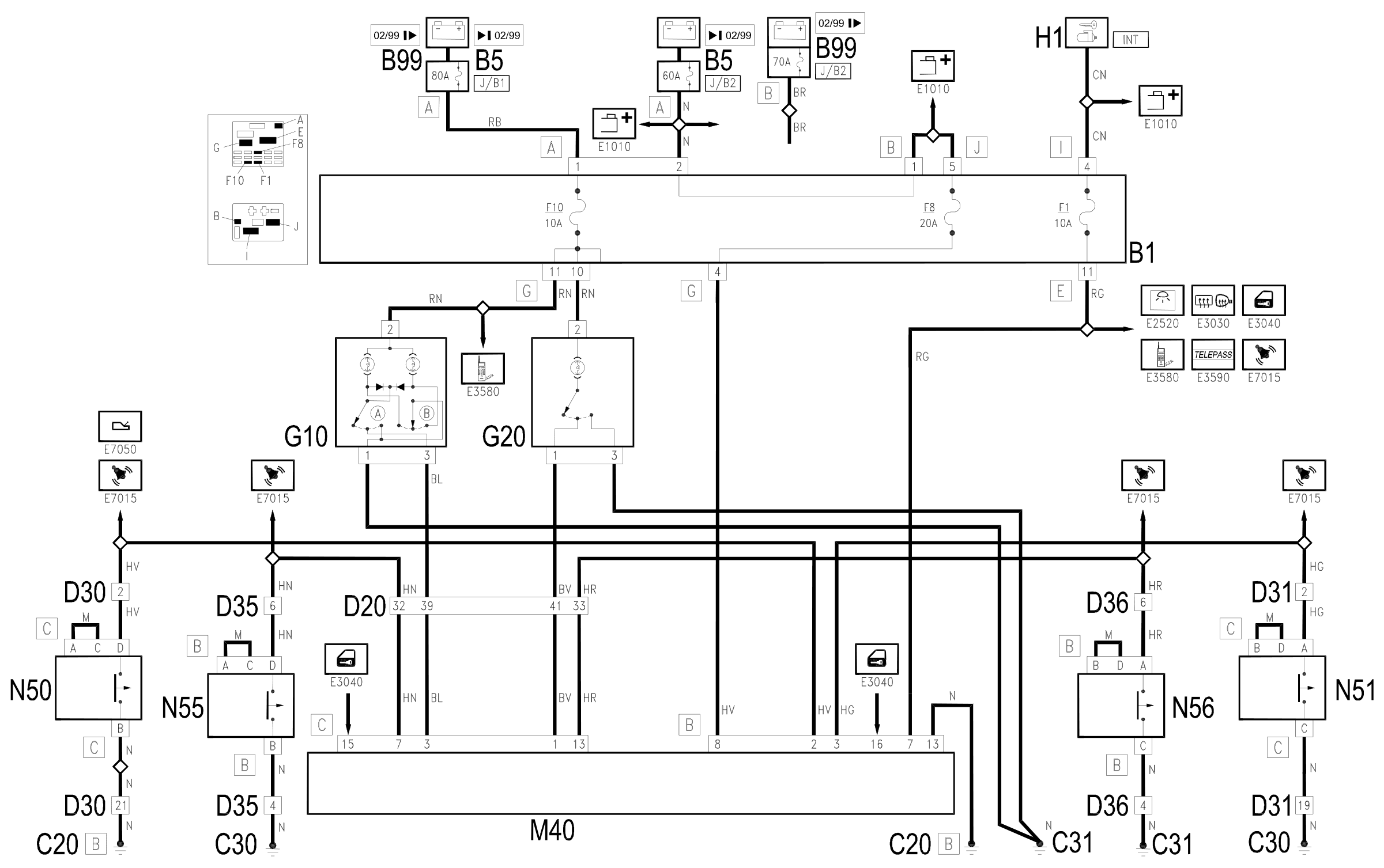 Wiring diagram E2510 ROOF LAMP