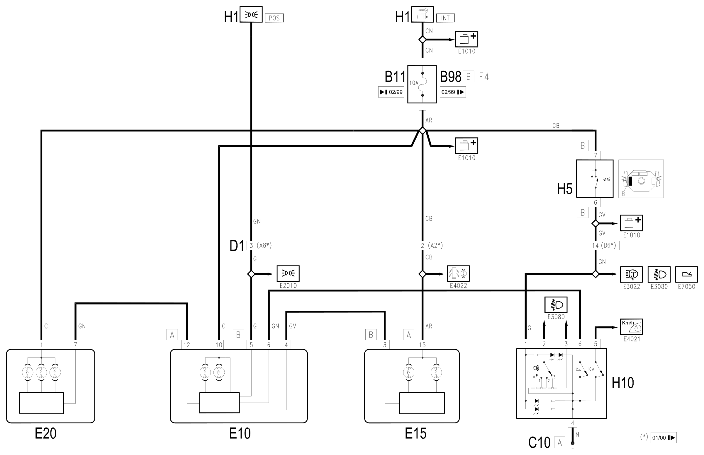 Wiring diagram E2530 INSTRUMENT LIGHTING