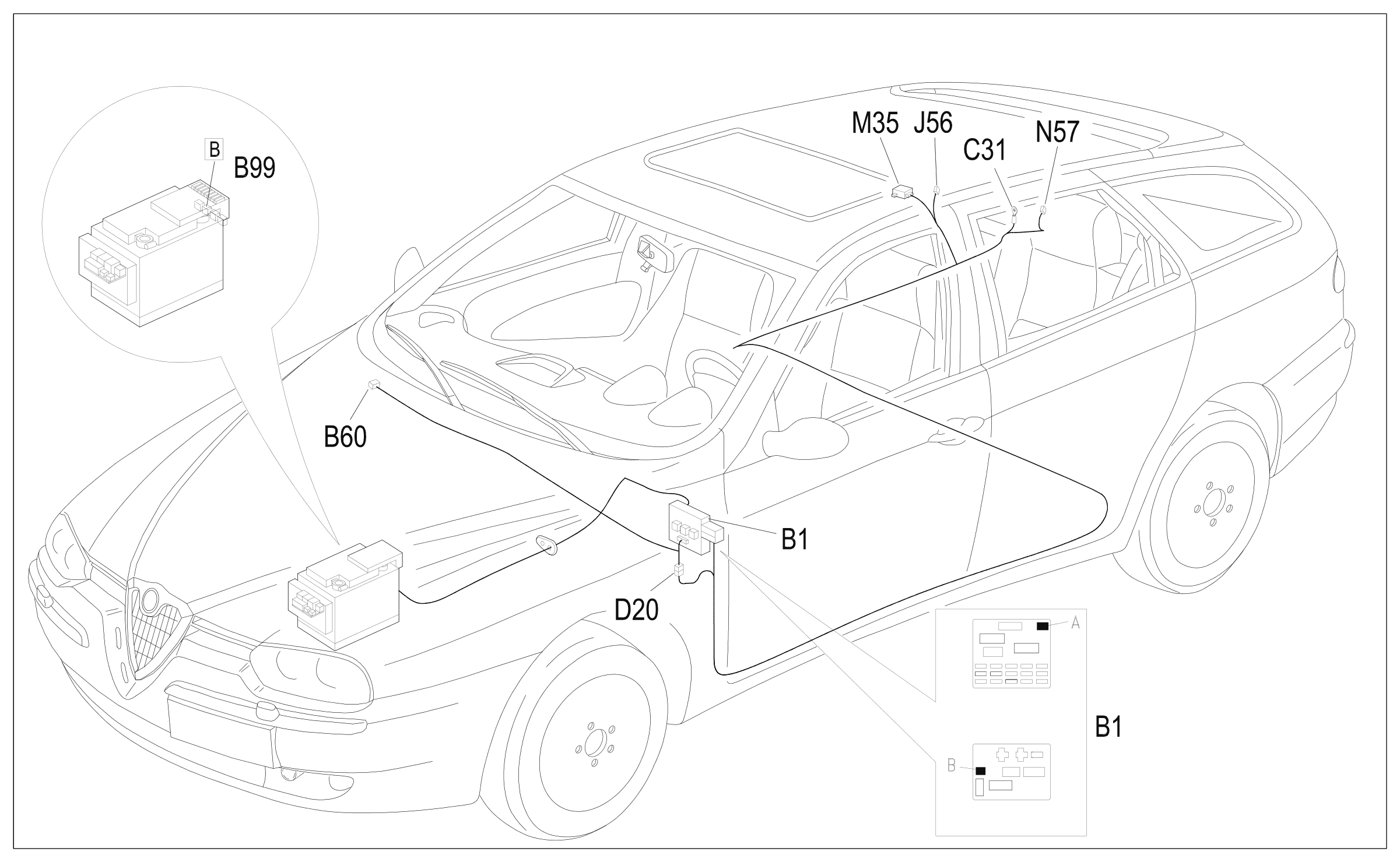 Location of components, E3046