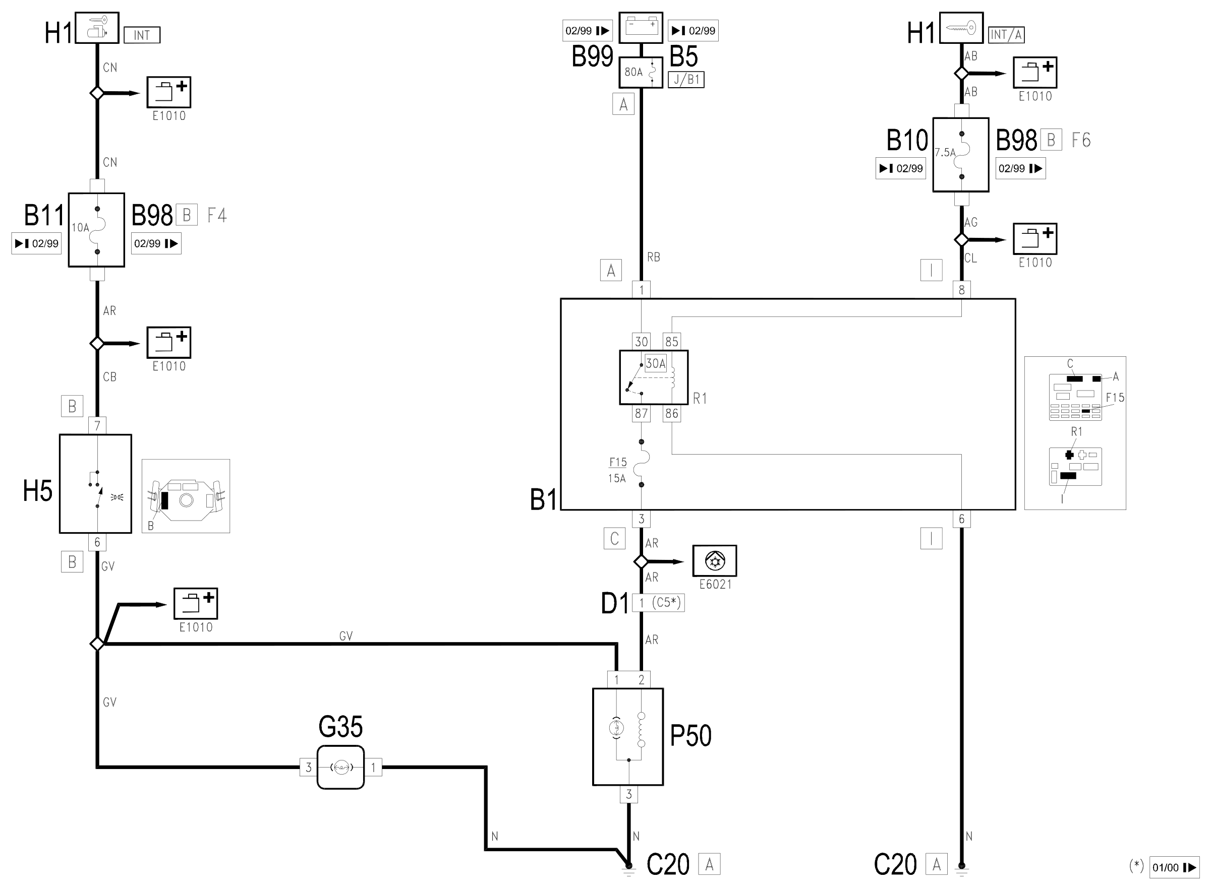 Wiring diagram E3070 CIGARETTE LIGHTER/POWER SOCKET