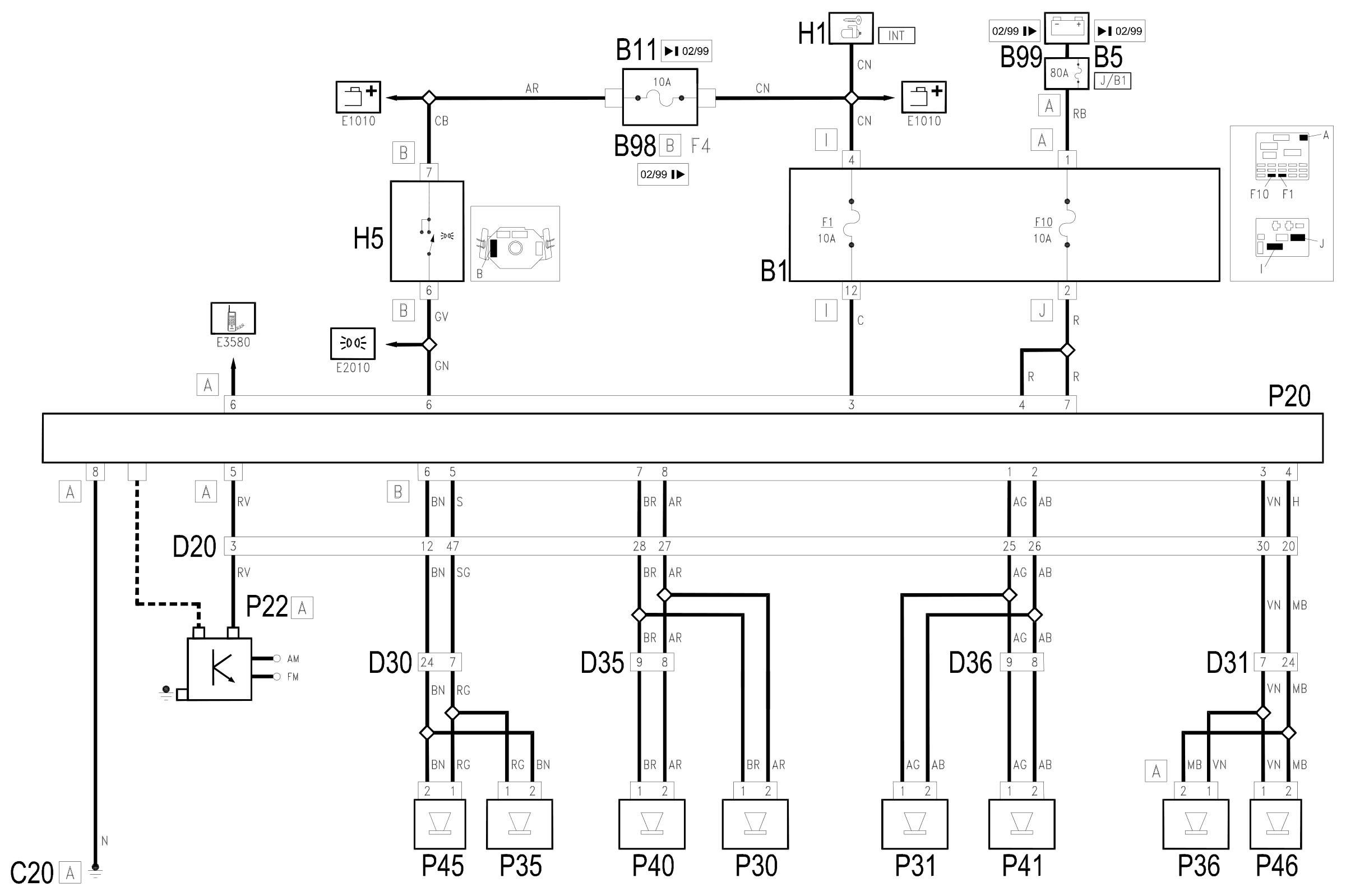 Wiring diagram E3510 CAR RADIO