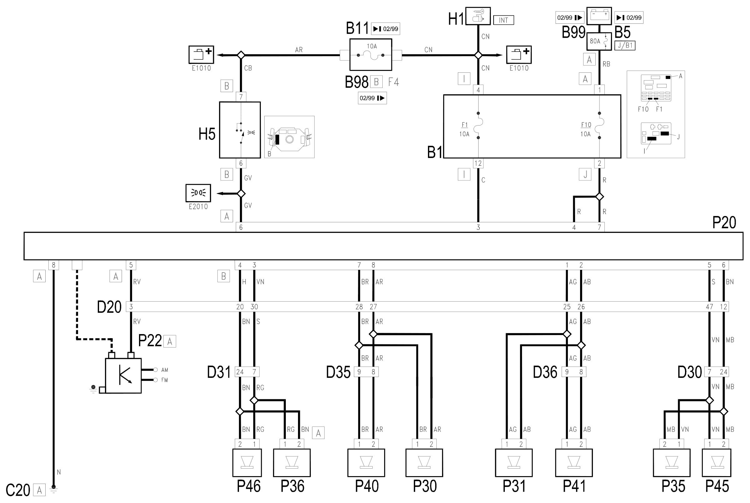 Wiring diagram E3510 CAR RADIO