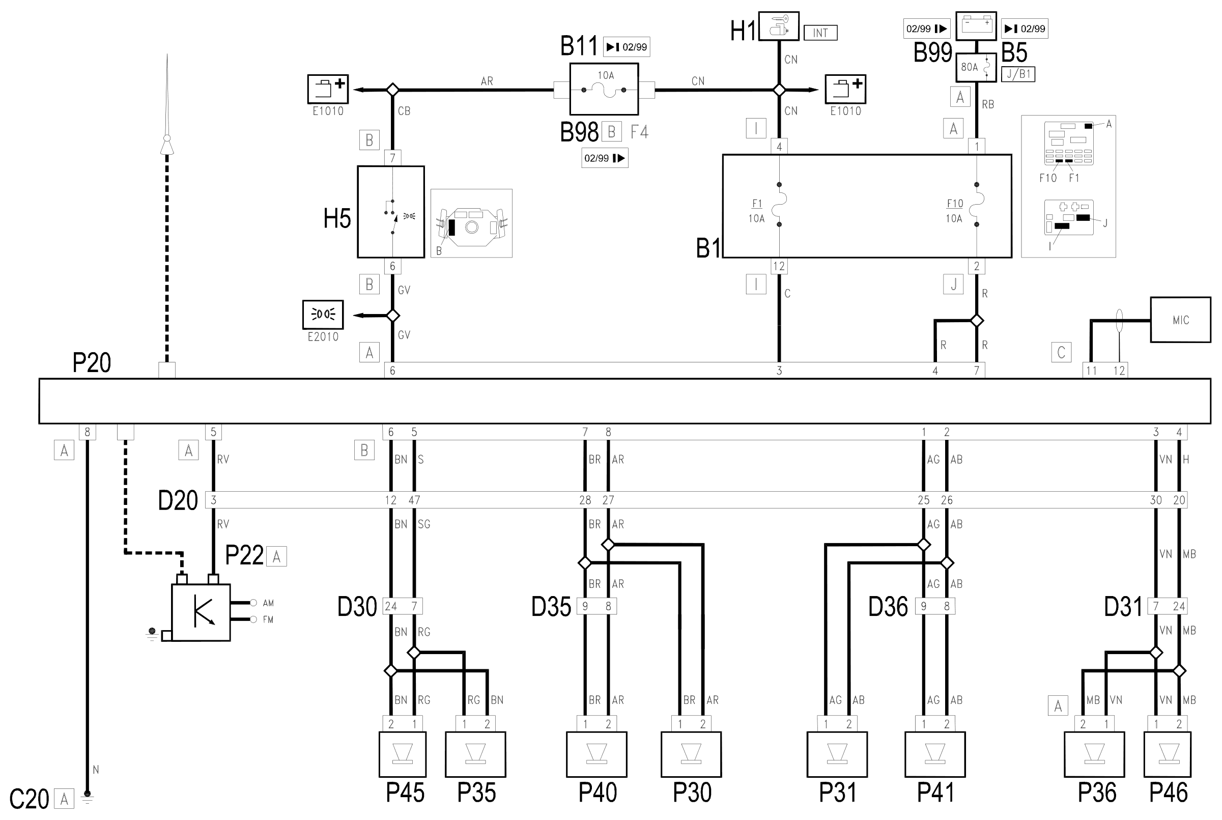 Wiring diagram E3520 "RADIOPHONE" RADIO
