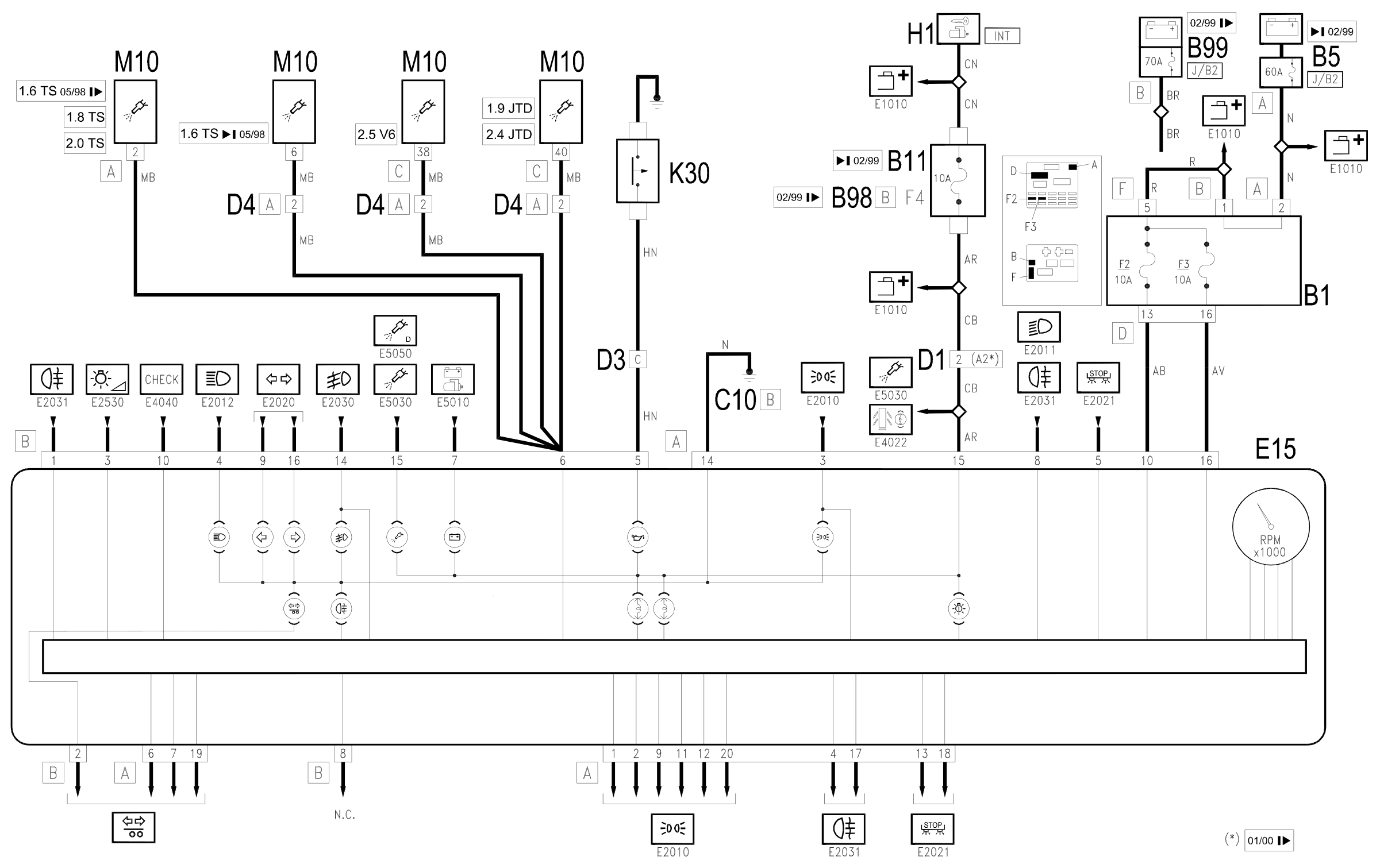 Wiring diagram E4020 TACHOMETER