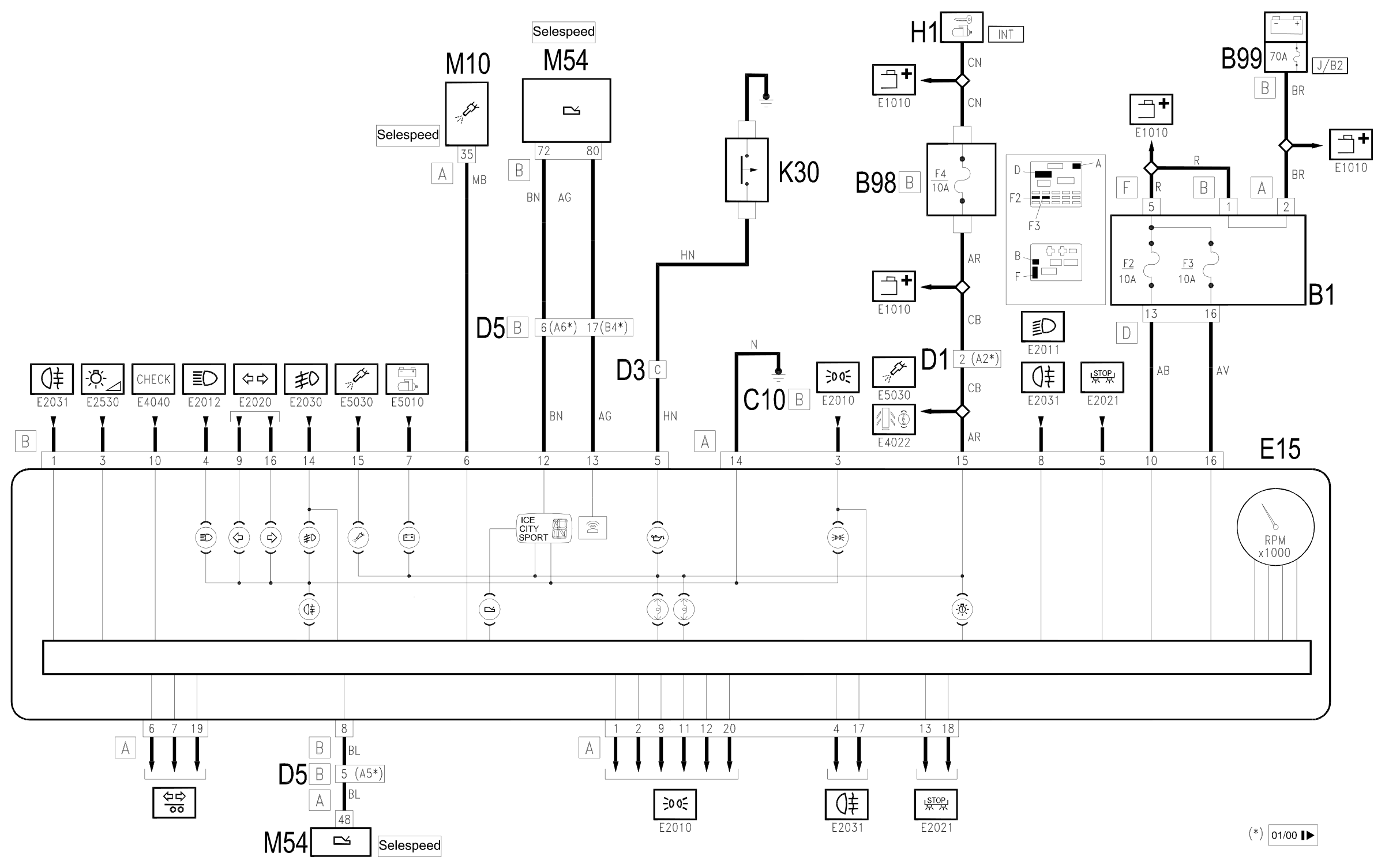 Wiring diagram E4020 TACHOMETER