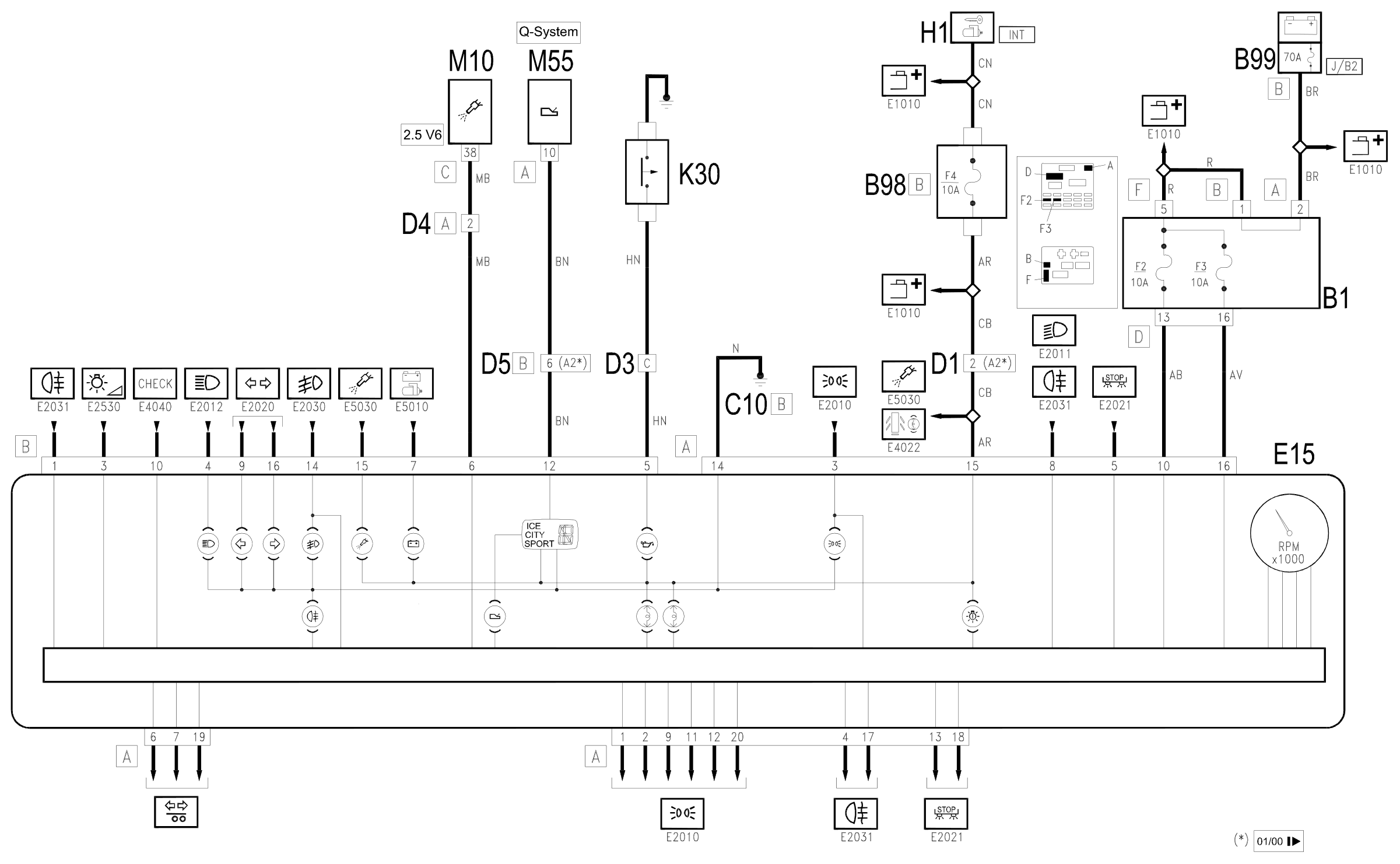 Wiring diagram E4020 TACHOMETER